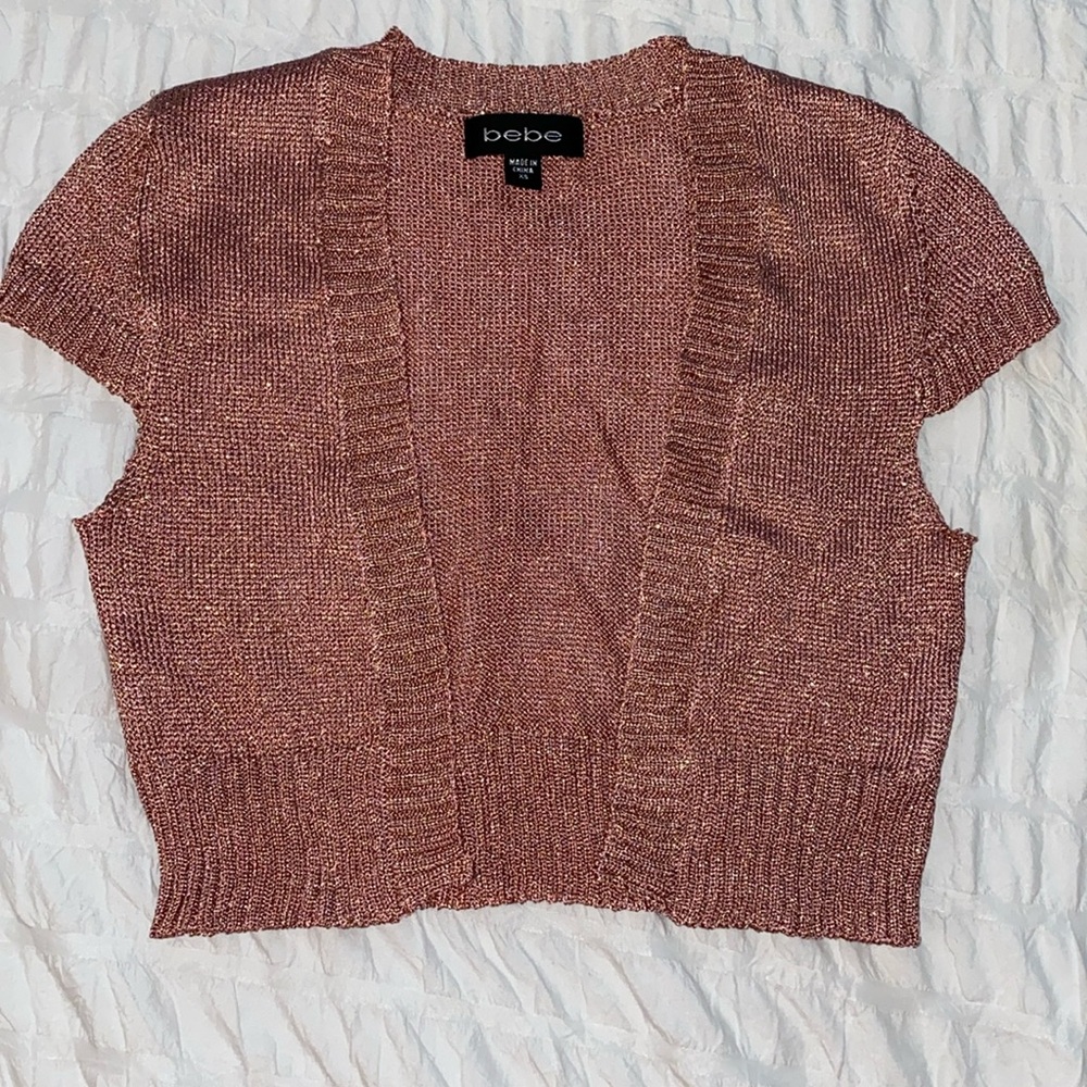 Bebe Pink Metallic Bolero XS